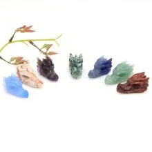 自然混合石英晶體龍,水晶禮物,水晶動物,家居裝飾品,靈氣治療口袋玩具 - 彩色 - 查看 5