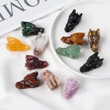 自然混合石英晶體龍,水晶禮物,水晶動物,家居裝飾品,靈氣治療口袋玩具 - 彩色 - 查看 4
