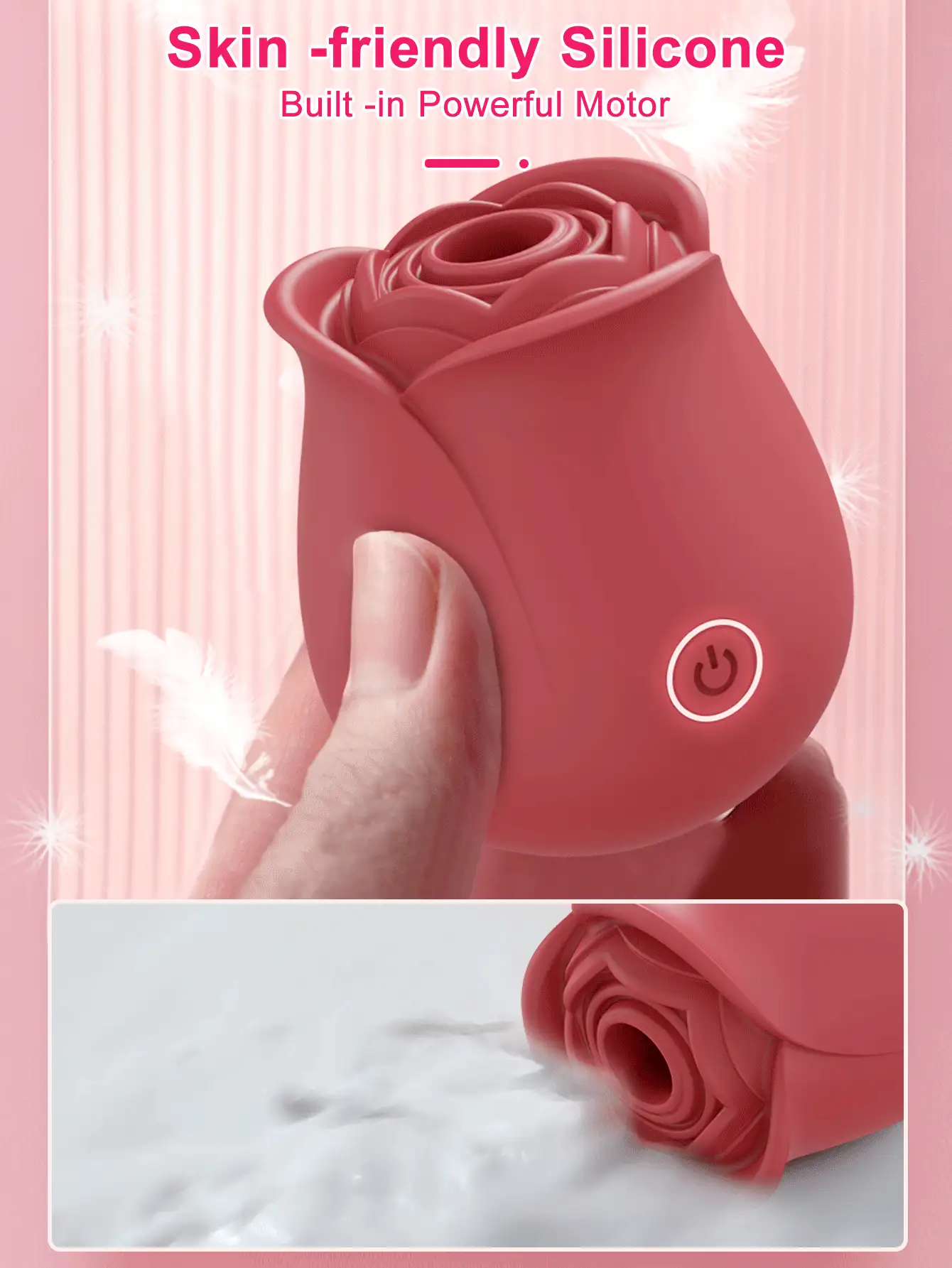 Vibrador en forma de rosa para mujeres, estimulador de succión para el punto G y el clítoris, juguete sexual impermeable para masturbación femenina y parejas, regalo de Navidad