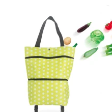 1 Xe Đẩy Túi Đựng Đồ Du Lịch Di Động Túi Có Thể Gập Lại Xe Đẩy Hàng - màu xanh lá - Xem 7