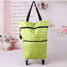 1 Xe Đẩy Túi Đựng Đồ Du Lịch Di Động Túi Có Thể Gập Lại Xe Đẩy Hàng - màu xanh lá - Xem 6
