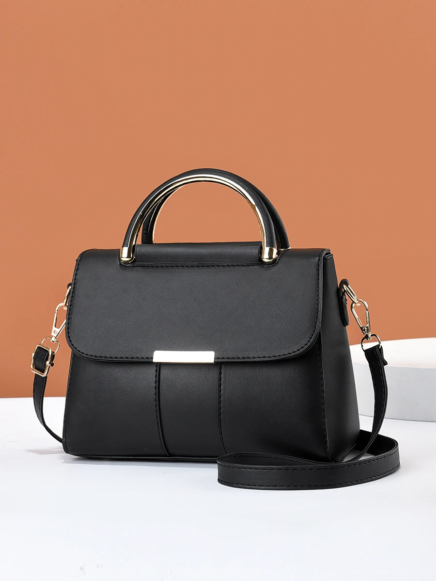 新款時尚女士肩袋，可當手提包或斜背包，母親節禮物，媽媽禮物，媽媽的必備品，外出媽媽包 - 黑色 - 查看 1