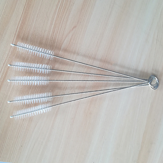 Jokipvy 10入組17.5厘米吸管吸管清潔刷吸管清潔刷套裝尼龍不銹鋼長柄吸管清潔刷