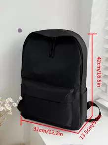 新款学生双肩包 大学生简约时尚背包 大容量INS中学生书包跨境男包校园背包 学生书包 大容量校园笔袋 黑包 徒步 多功能户外便携腰包 礼品 旅行必需品 露营 夏季返校沙滩包 笔记本电脑包 运动生活 - 黑色 - 查看 5