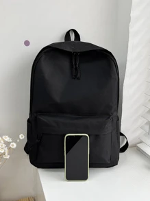 新款学生双肩包 大学生简约时尚背包 大容量INS中学生书包跨境男包校园背包 学生书包 大容量校园笔袋 黑包 徒步 多功能户外便携腰包 礼品 旅行必需品 露营 夏季返校沙滩包 笔记本电脑包 运动生活 - 黑色 - 查看 4