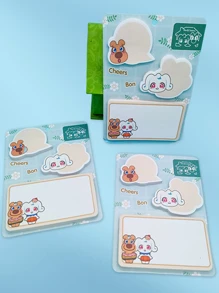 3 CÁI , Hoạt hình Ghi chú dính , Sinh viên Sổ tay , Creative Quảng cáo Văn phòng Màu sắc Ghi chú dính - Nhiều màu - Xem 2