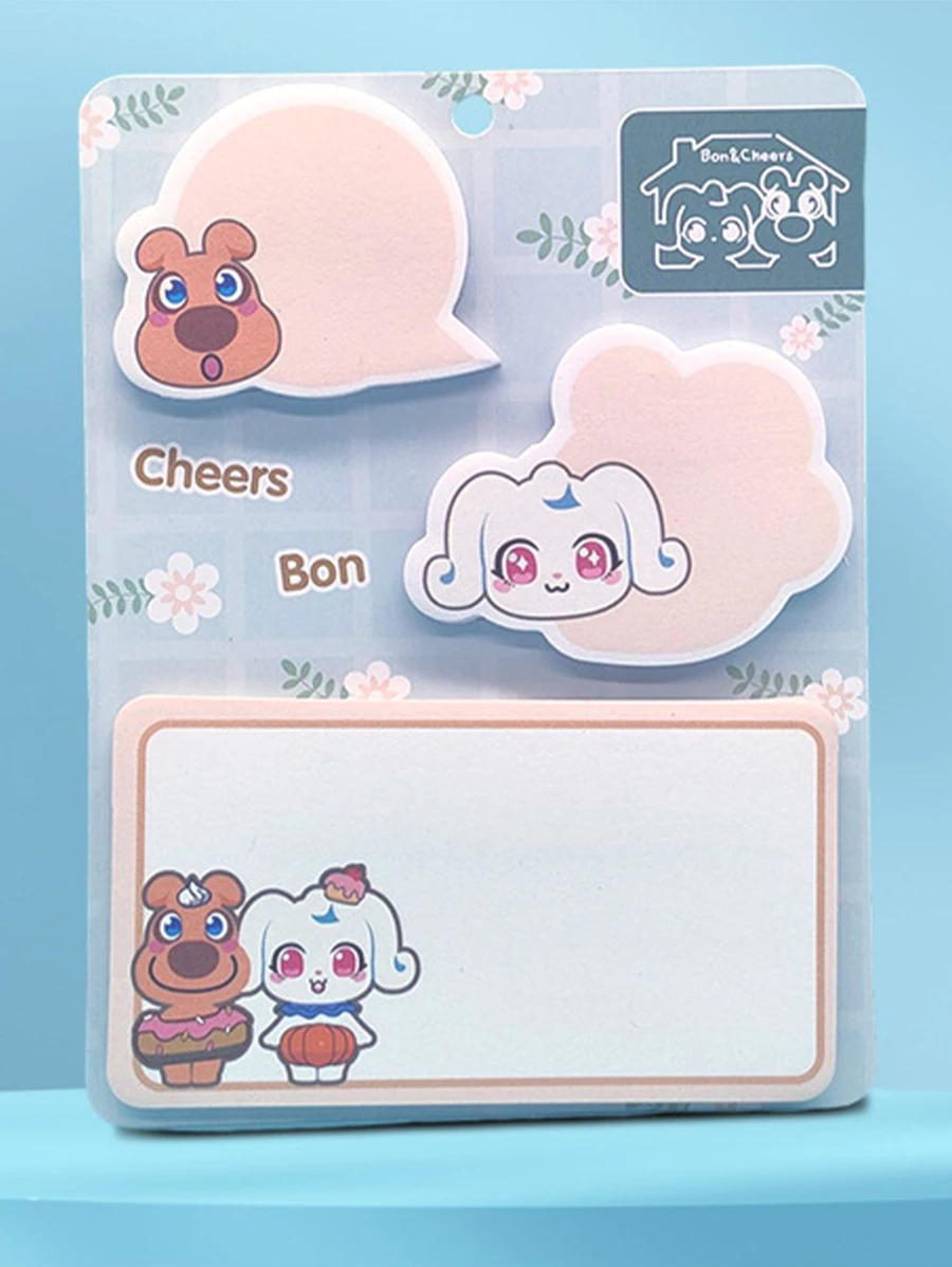 3 CÁI , Hoạt hình Ghi chú dính , Sinh viên Sổ tay , Creative Quảng cáo Văn phòng Màu sắc Ghi chú dính - Nhiều màu - Xem 1