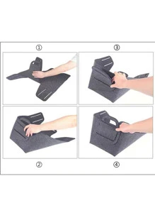 毛氈儲物籃無紡布收納盒用於玩具和雜物、雜物袋 - 灰色 - 查看 5