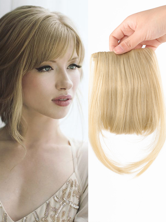 直筒金色6英寸額外短合成纖維劉海有鬢角