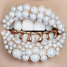Plated Grills for Your Teeth Hip Hop Teeth Grillz Caps Bottom Teeth - Rose Gold - View 2