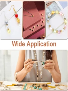 1 Box Beads Making Kit, 500Pcs Gold Round Spacer Beads Smooth Loose Ball Beads For DIY Bracelet Jewelry Craft