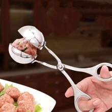 1pc Stainless Steel Meatball Mold And Tongs Set - Silver - View 1