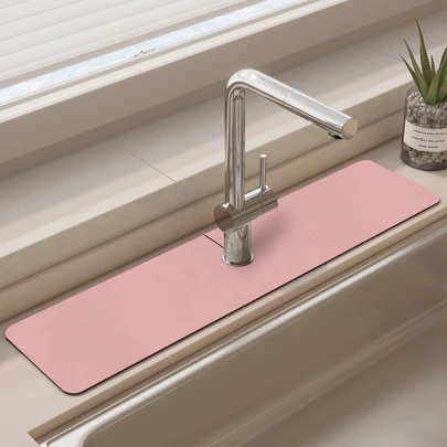 1 Hồng Thảm Vòi Thấm, Đơn Giản Màu Trơn Chống Trơn Trượt Món Ăn Phơi Cho Nhà Bếp, Phòng Tắm