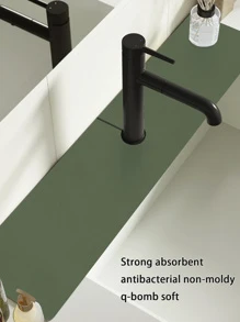 1入組素色龍頭吸水墊,黑暗的綠色矽藻土龍頭排水地墊適用於廚房 - 墨綠色 - 查看 5