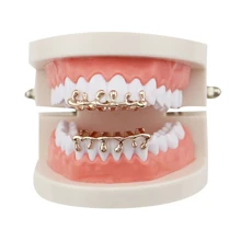 Plated Grills for Your Teeth Hip Hop Teeth Grillz Caps Bottom Teeth - Rose Gold - View 4