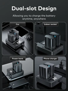 Llano 雙 USB 充電器，適用於Nikon EN-EL15 電池，相容於 D750/D7100/D7000/D610/D810，搭配 Micro 電纜的 LED 顯示器 - Type C - 查看 4