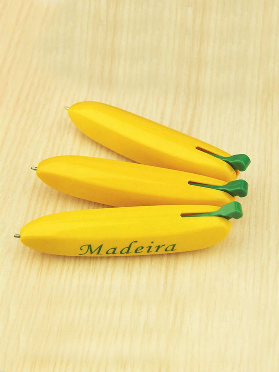 1 pieza en forma de plátano Bolígrafo , creativo de plástico Bolígrafo para estudiantes - Amarillo - Ver 1