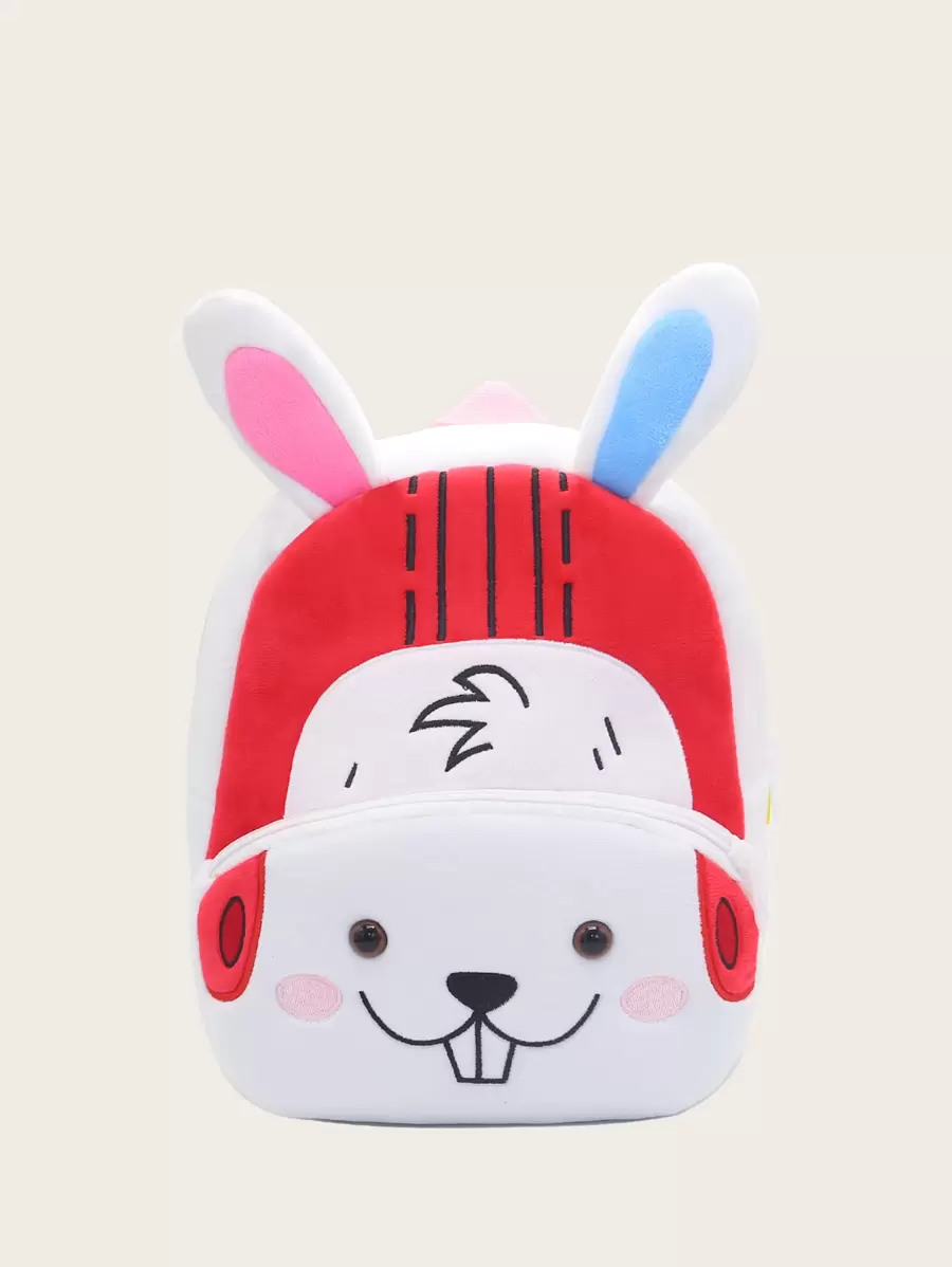 1pc Cartoon Boxing Rabbit Kids Backpack, Suitable For 2-4 Years Old Boys & Girls, Kindergarten - White - View 1