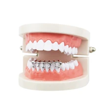 Grills for Your Teeth Hip Hop Teeth Grillz Caps Bottom Teeth - Silver - View 3