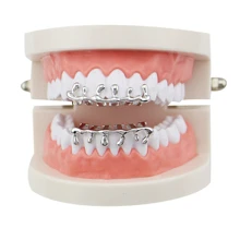 Grills for Your Teeth Hip Hop Teeth Grillz Caps Bottom Teeth - Silver - View 2