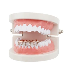 Plated Grills for Your Teeth Hip Hop Teeth Grillz Caps Bottom Teeth - Rose Gold - View 5