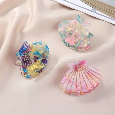 隨機顏色貝殼設計髮卡波霍風