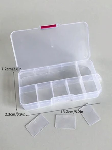 1pc Simple Style And Convenient Clear Multiple Grids Jewelry Storage & Display Box - Clear - View 3