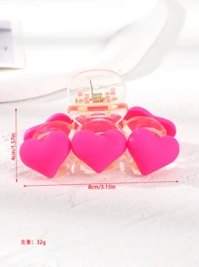 心形装饰发夹可爱情人节情人爪夹发夹发夹发夹发夹发夹发夹，学校用品，学院秋冬发饰女士度假装女士