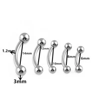 5 Piezas De Joyería Para Piercing De Ceja Básica De Acero Inoxidable - Plateado - Ver 2