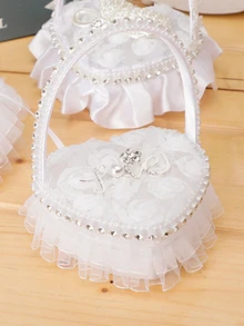 1pc Lace Decor Ring Box