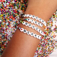 5000pcs 3mm Small Glass Seed Beads And Letter Beads Set For Women's And Girls' Jewelry Making, With 0.8mm Bracelet String Included
