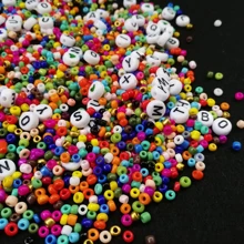 5000pcs 3mm Small Glass Seed Beads And Letter Beads Set For Women's And Girls' Jewelry Making, With 0.8mm Bracelet String Included