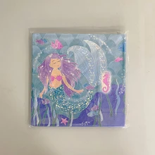 20 chiếc khăn ăn dùng một lần in hình nàng tiên cá - Màu Đỏ Sâu - Xem 2