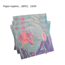 20 chiếc khăn ăn dùng một lần in hình nàng tiên cá - Màu Đỏ Sâu - Xem 1