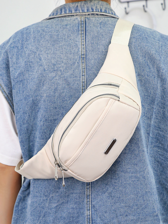 时尚女士腰包大容量防水户外多层单肩斜挎包，多功能休闲包，开学第一天学院风腰包