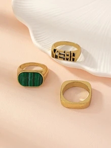 Nhẫn Nam Chữ Trang Trí - Đồng - Xem 1