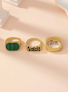 Nhẫn Nam Chữ Trang Trí - Đồng - Xem 3