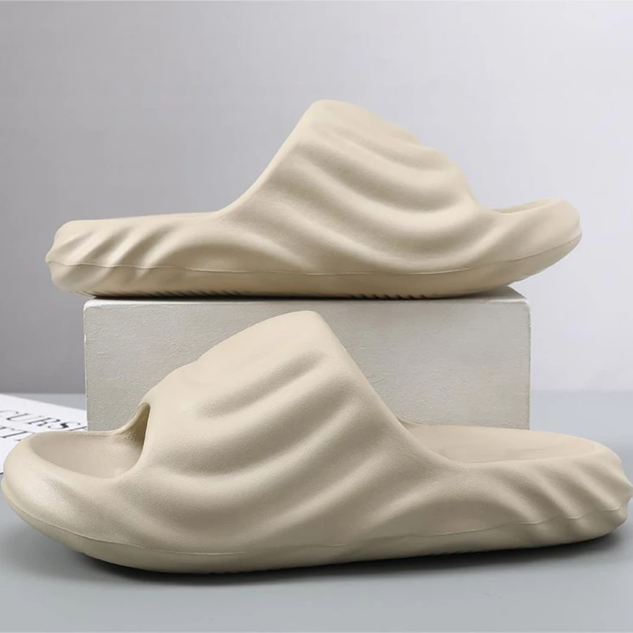 Summer New Slipper Unisex Indoor Outdoor Wear-Resistant Non-Slip Thick Sole Slippers, Soft Comfort Fashionable Design EVA Anti-Slip Durable Sandals - Khaki - View 1