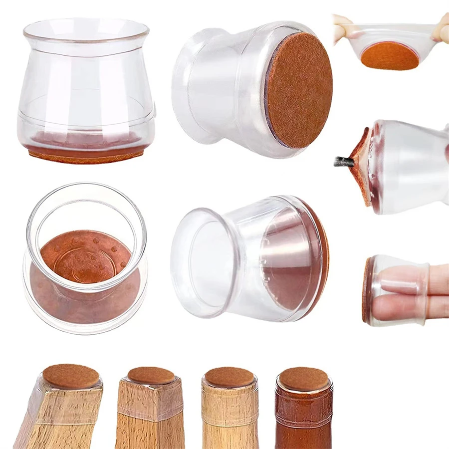 16入組家具腿帽，帶矽膠墊降噪椅腿保護器