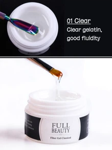 FULL BEAUTY 15ml丙烯酸 UV 延长指甲凝胶白色粉色透明延长光亮油凝胶修复断裂指甲修甲修甲油凝胶 - 無色 - 查看 3