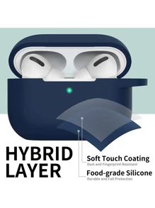 Mesh Strap Navy Blue Silicone Earphone Case Protective Cover Compatible With Apple 3/4 Bluetooth Headphone - Blue - View 2