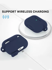 Mesh Strap Navy Blue Silicone Earphone Case Protective Cover Compatible With Apple 3/4 Bluetooth Headphone - Blue - View 4