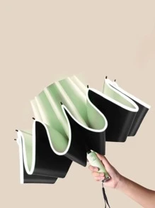 全自动反光伞，反向折叠多功能遮阳伞防雨伞，适合自驾游，反向设计收合避免淋湿，多种颜色可选，男女通用（因批次不同，布套、伞骨颜色、英文字母图案设计、纽扣形状、伞骨颜色随机搭配，不便之处，敬请谅解。） - 綠色 - 查看 13