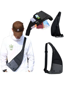 Chest Bag Crossbody Bag Anti-theft Men's Pack Summer Short Travel Sling Bag - Black - View 8