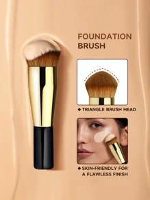 Cọ đánh phấn nền, 1Pc Bàn chải đánh nền mềm đa chức năng Bàn chải trang điểm cầm tay Bàn chải mỹ phẩm dành cho kem nền dạng lỏng, kem che khuyết điểm, kem Bb, phấn phủ - Nhiều màu - Xem 1