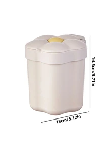 1入組創意花朵形狀迷你桌面垃圾桶 - 米色 - 查看 4