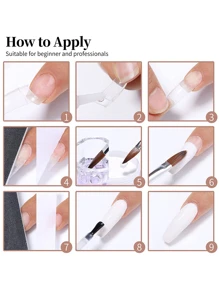 12 Colors Nail Art Products, 3-In-1 Acrylic Powder, Crystal Powder And Carving Powder Set, Salon Grade UV Gel Nail Polish (10g), Acrylic Press-On Nail Tips