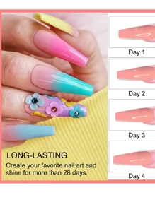 12 Colors Nail Art Products, 3-In-1 Acrylic Powder, Crystal Powder And Carving Powder Set, Salon Grade UV Gel Nail Polish (10g), Acrylic Press-On Nail Tips