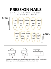 Thể hiện tình yêu của bạn với 24 chiếc dài Stiletto Cherry Pattern Full Cover Bộ móng tay giả - Nhiều màu - Xem 4