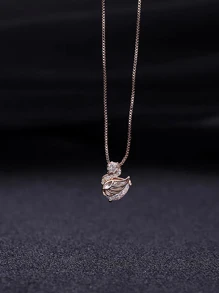 BALMORA 1只奢華元素及s925純銀天鵝吊墜項鍊女士宴會禮物